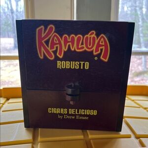 VINTAGE RARE Kahlúa WOOD Cigar Box COLLECTORS  Solid WOOD Bold AccentsDISPLAY GC